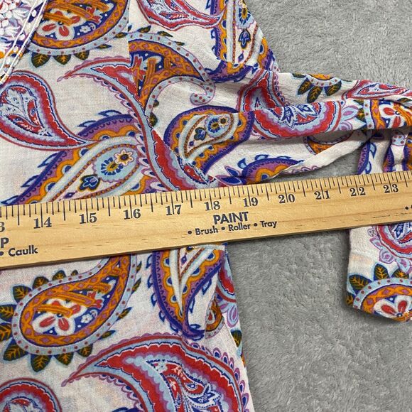 Lands End Dress Womens Extra Small Pullover V Neck Embroidered Paisley Cotton - Picture 5 of 8